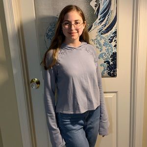 Garage Tie Detailing Blue Sweatshirt